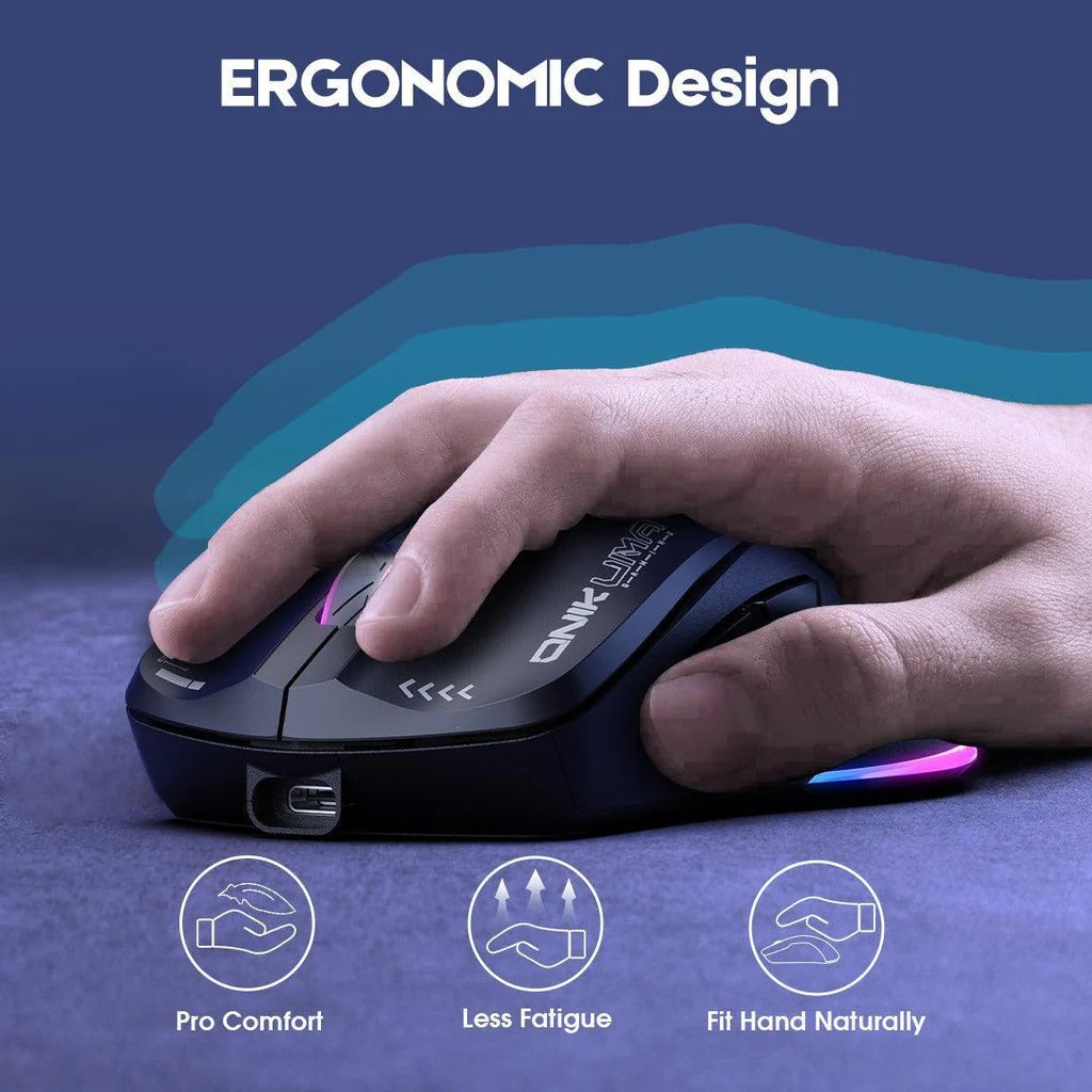 ONIKUMA CW917 Wireless Gaming Mouse 4800 DPI Dual-Mode (Wired/Wireless) RGB Lighting 1 Year Warranty
