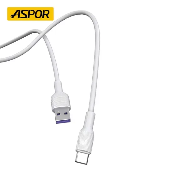 Aspor A080 Silicone USB to Micro USB Cable 1 Meter | Fast Charging Flexible Data Cable for Android Devices
