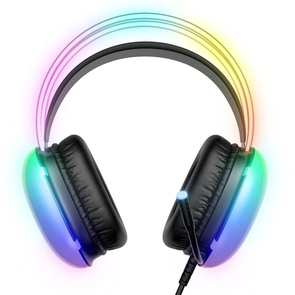 ONIKUMA X25 RGB Gaming Headset Wired Stereo Surround Sound Omnidirectional Mic Dynamic Lights 1 Year Warranty
