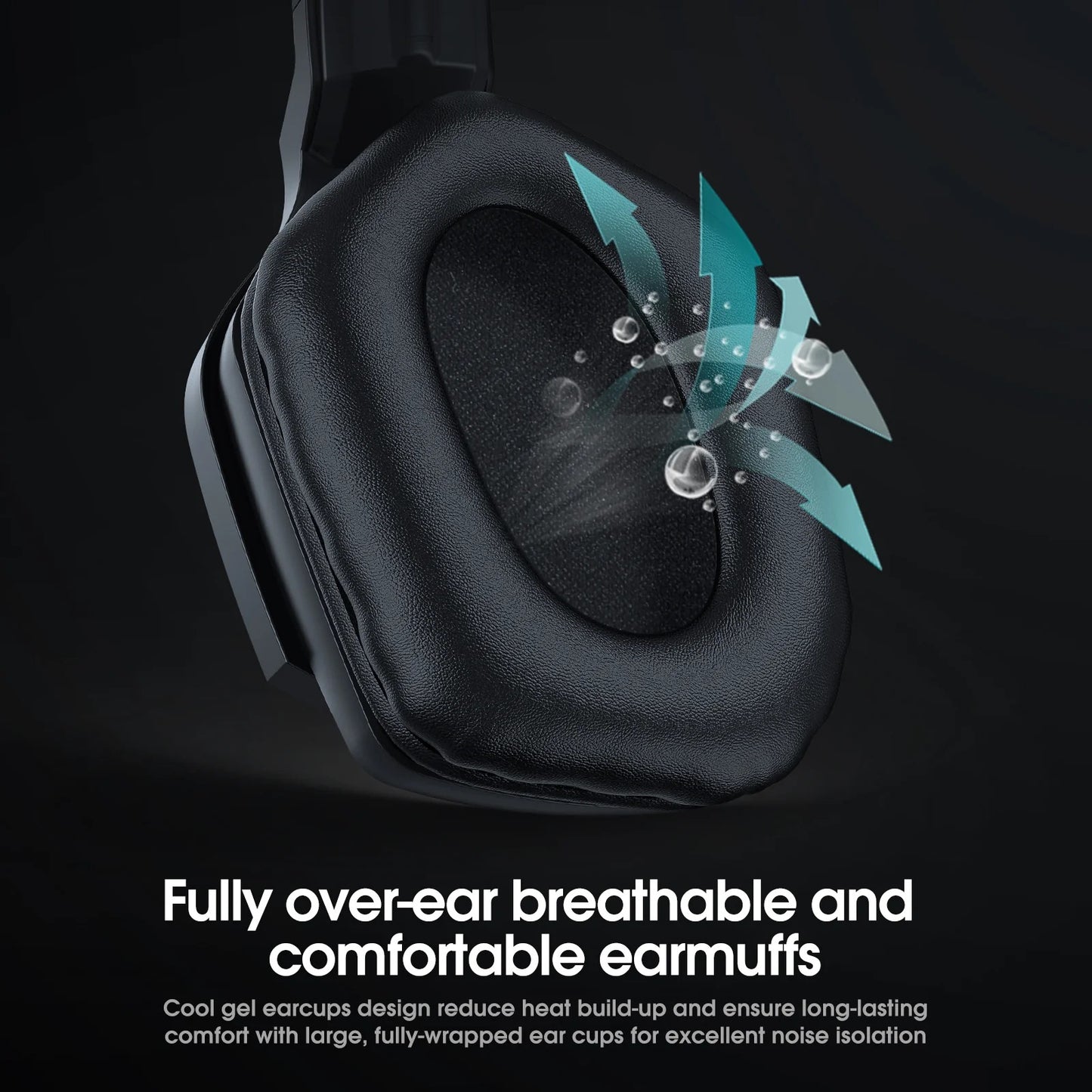 ONIKUMA B60 Wireless Bluetooth Gaming Headset Over-Ear Headphones with LED Lights and Noise-Canceling Mic for PC PS4 PS5 Xbox