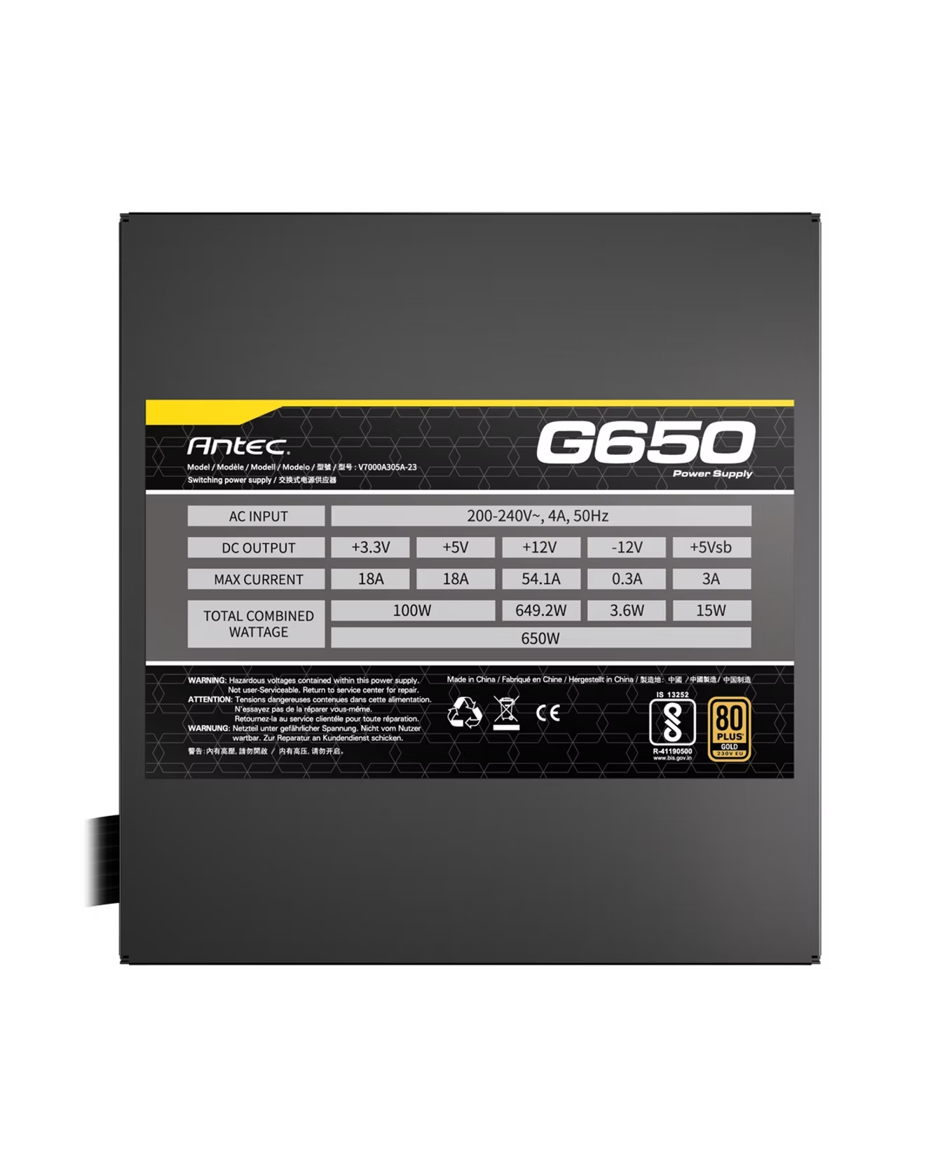 Antec G650 – 650W 80+ Bronze Certified Power Supply
