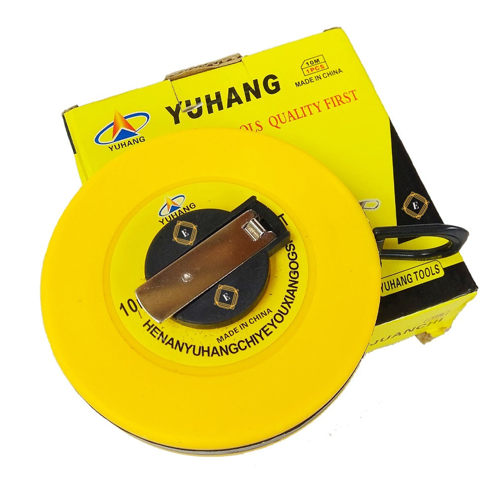 10M Fibreglass Measuring Tape Long Tape Measure Tool with Plastic Ruler Case for Accurate Measurements