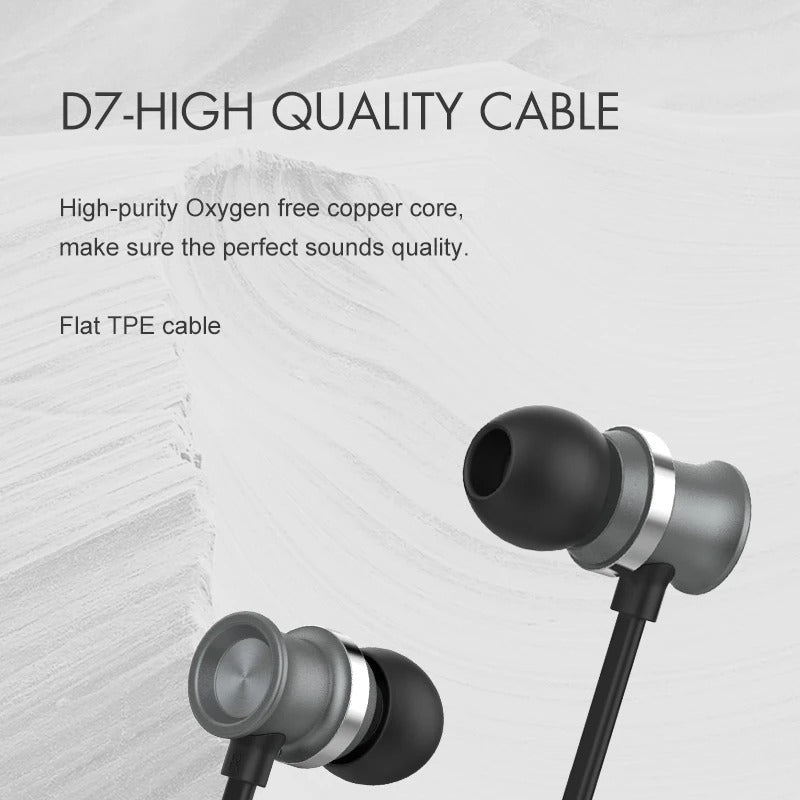 Celebrat D7 Wired Earphones 3.5mm In‑Ear HiFi Headphones with Mic – Deep Bass Wired Headset for Mobile Phones