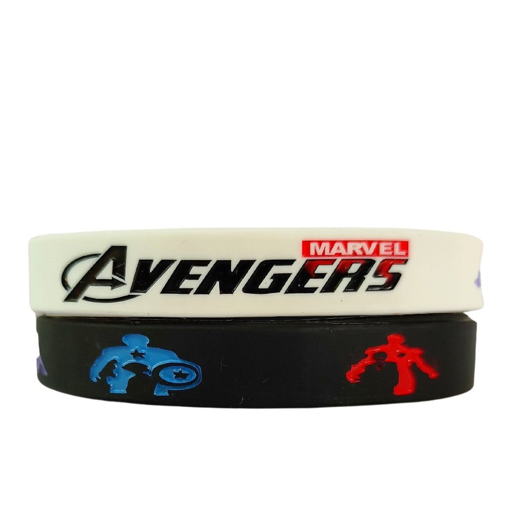 Avenger Black and White Silicone 19cm Unisex Wristband Bracelet for Men and Women