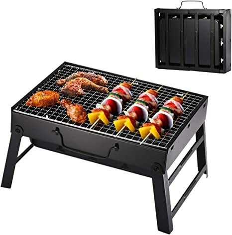 BBQ Grill Small Charcoal Barbecue Grill Smoker for Outdoor Cooking Camping Hiking Picnics