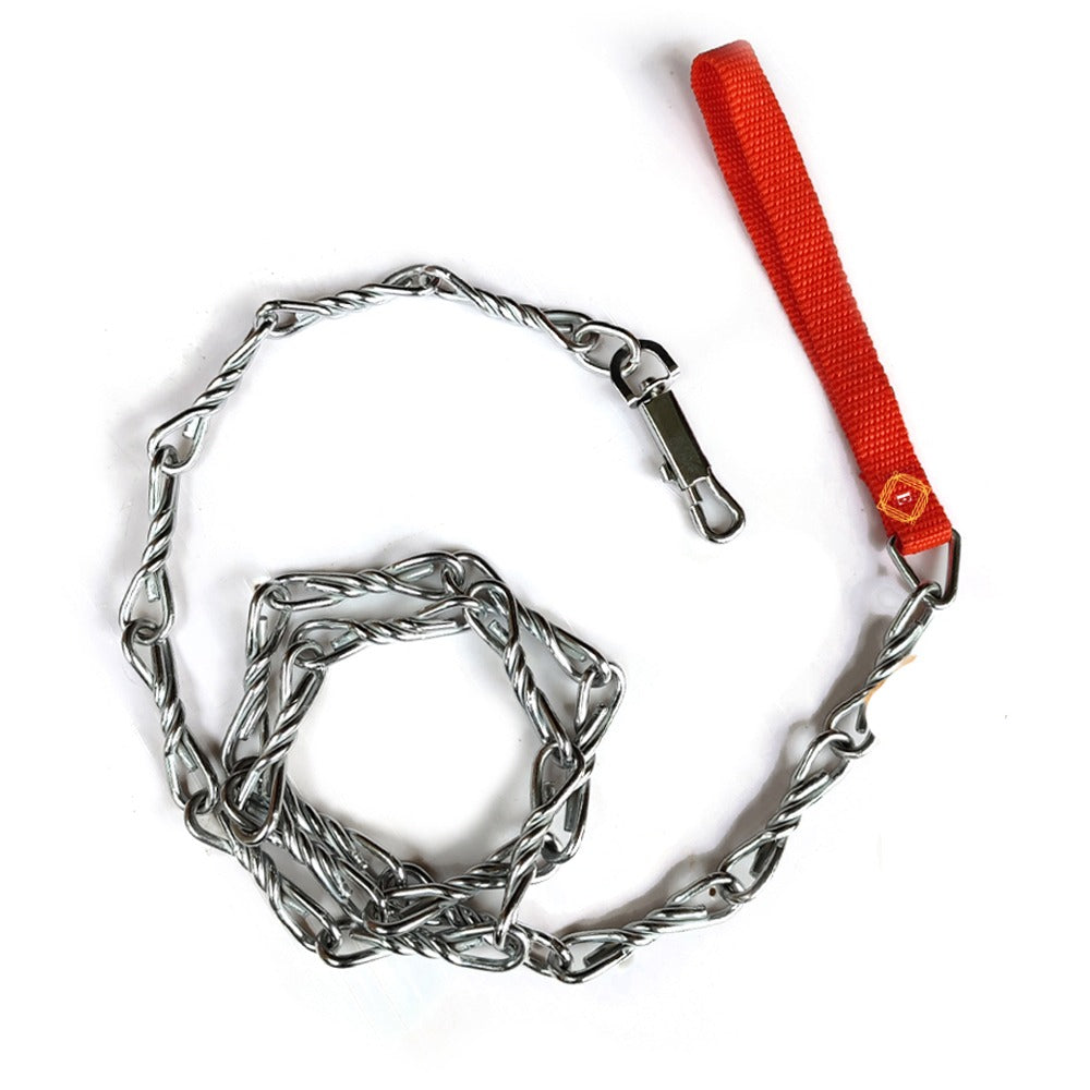 Heavy Duty Metal Dog Leash Chew Proof Chain 155cm for Large and Small Bulldogs