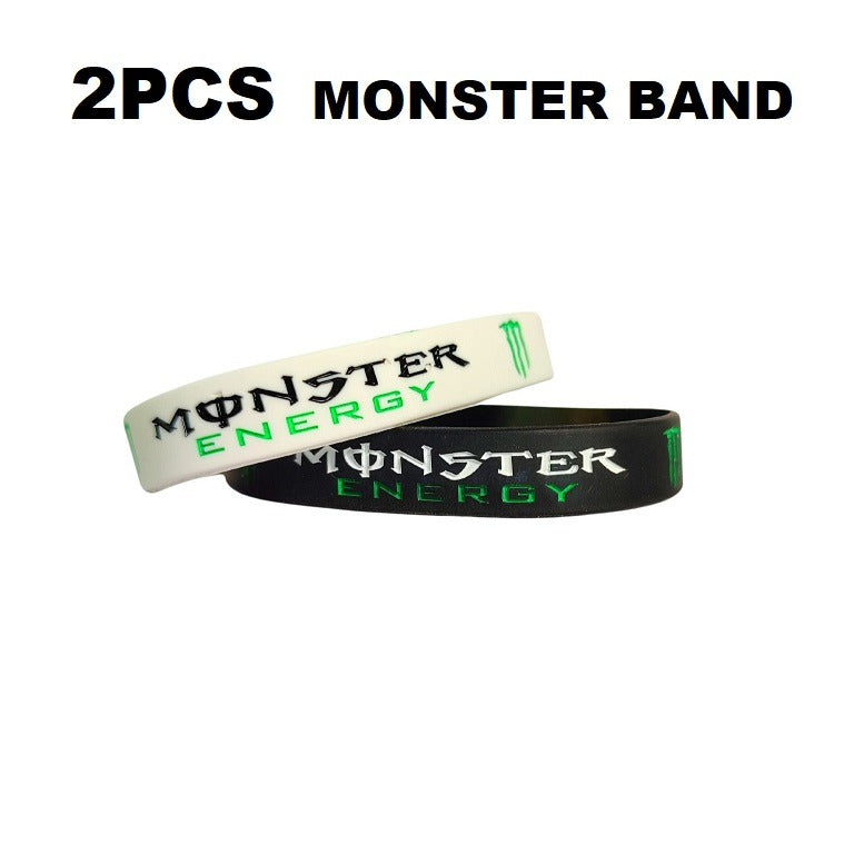 Monster Black and White Silicone Unisex 19cm Wristband Bracelet for Men and Women