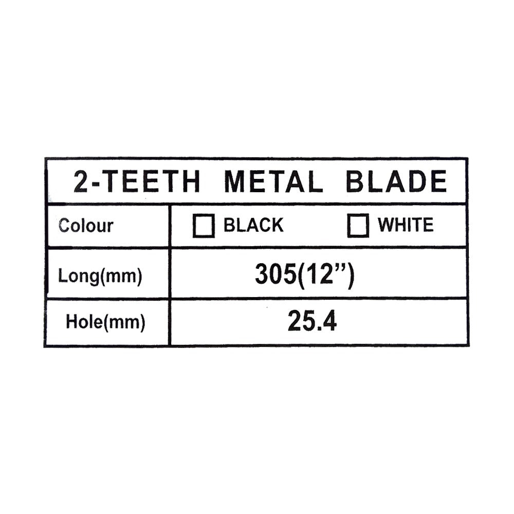 Steel 305mm 2T White Brush Grass Cutter Blade Replacement Straight Blade 25.4mm