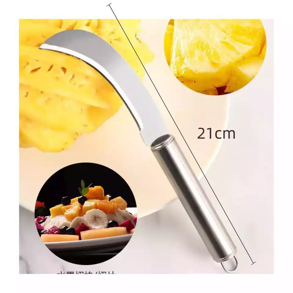 Stainless steel pineapple peeler peeler crescent knife cabbage fruit knife kitchen stainless steel fruit and vegetable tools