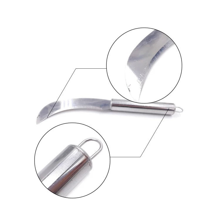 Stainless steel pineapple peeler peeler crescent knife cabbage fruit knife kitchen stainless steel fruit and vegetable tools