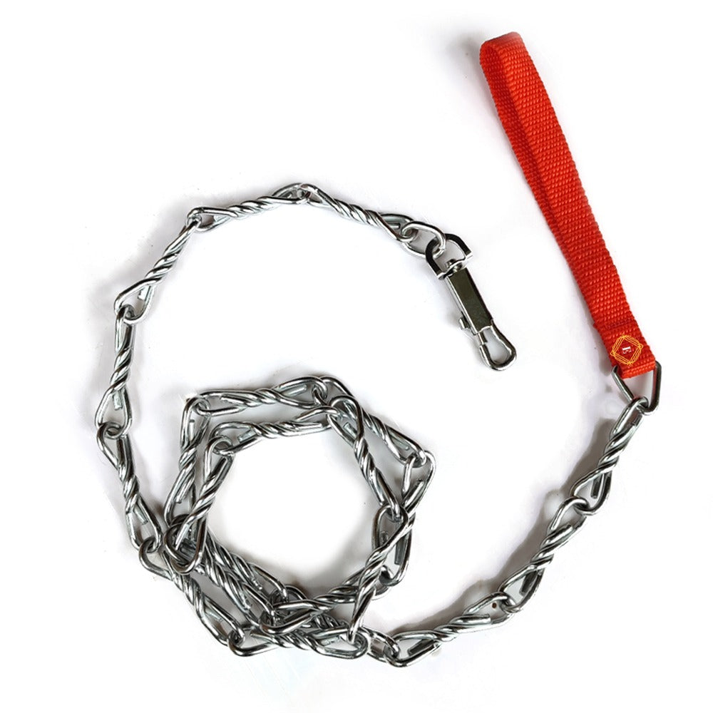 Heavy Duty Metal Dog Leash Chew Proof Chain 155cm for Large and Small Bulldogs