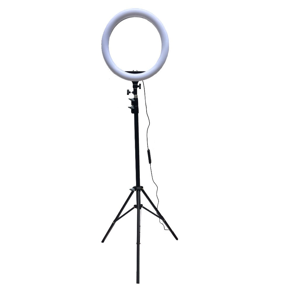 Plokama 8Ft Tripod with 14 Inch RGB Ring Light Adjustable 2.43m Stand for Camera and Mobile