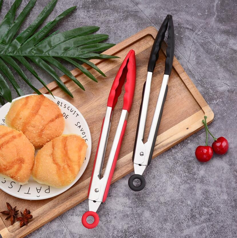 Silicone BBQ Grilling Tong Non‑Stick Kitchen Cooking & Serving Tong with Stainless Steel Handle