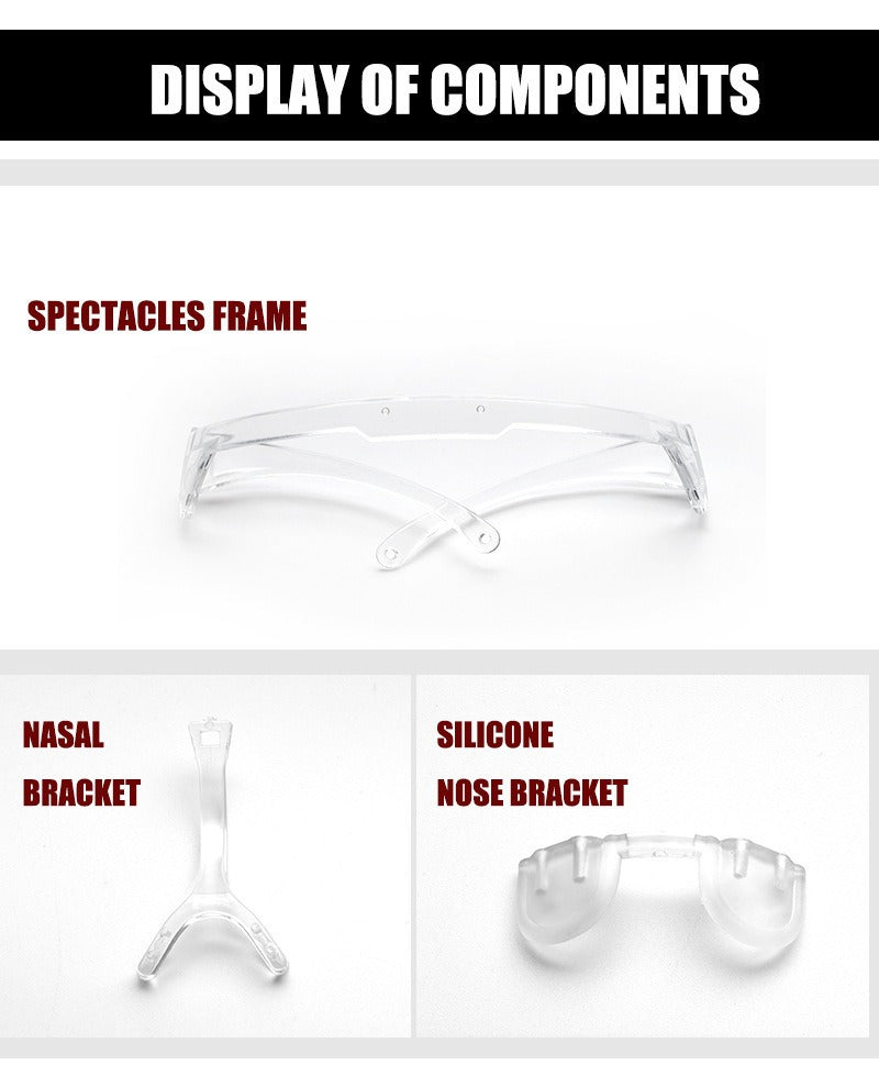 Unisex Eye Shield Visor Large Mirror Sun Glasses Half Face Shield Anti-Spray Protector
