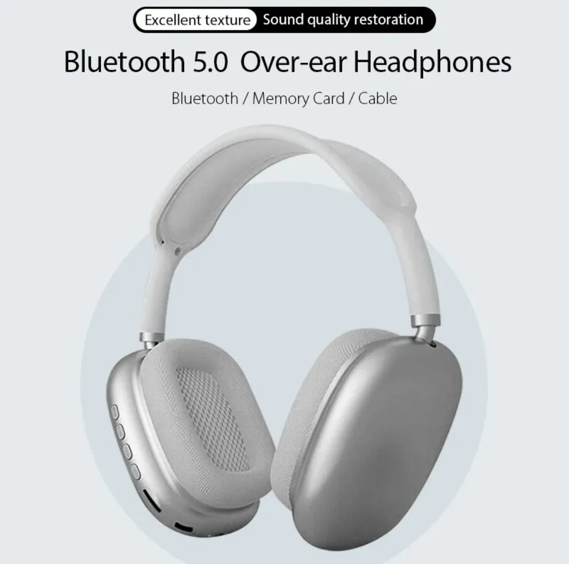 P9 Pro Max Wireless Bluetooth Headphones Foldable Over Ear TF Card Support 10 Hour Playtime