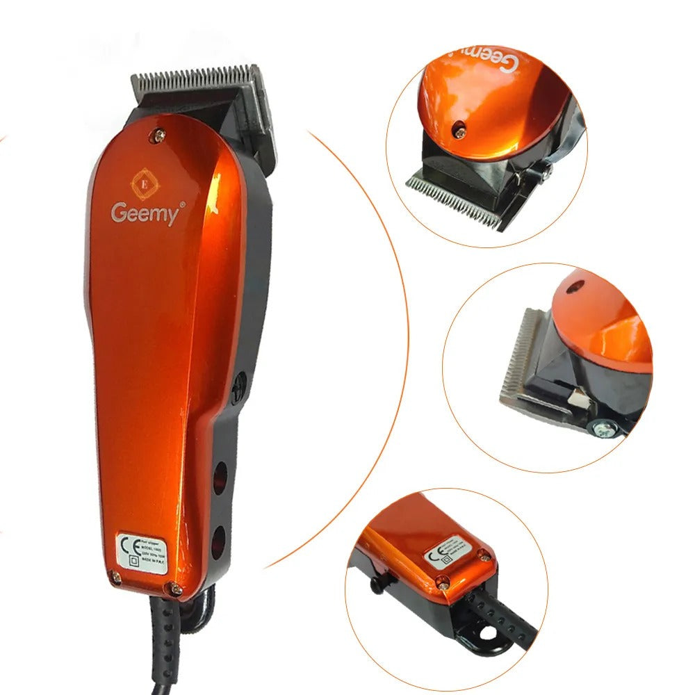 10W Professional Hair Clipper Trimmer with Wire – 2 Cutter Heads, 4 Limit Combs Haircut Machine