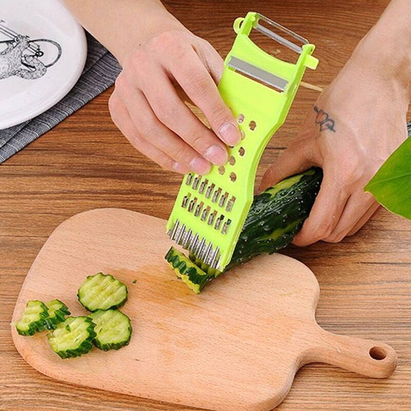 Multifunction Vegetable Cutter & Slicer – Manual Potato, Radish, Cucumber Grater & Peeler