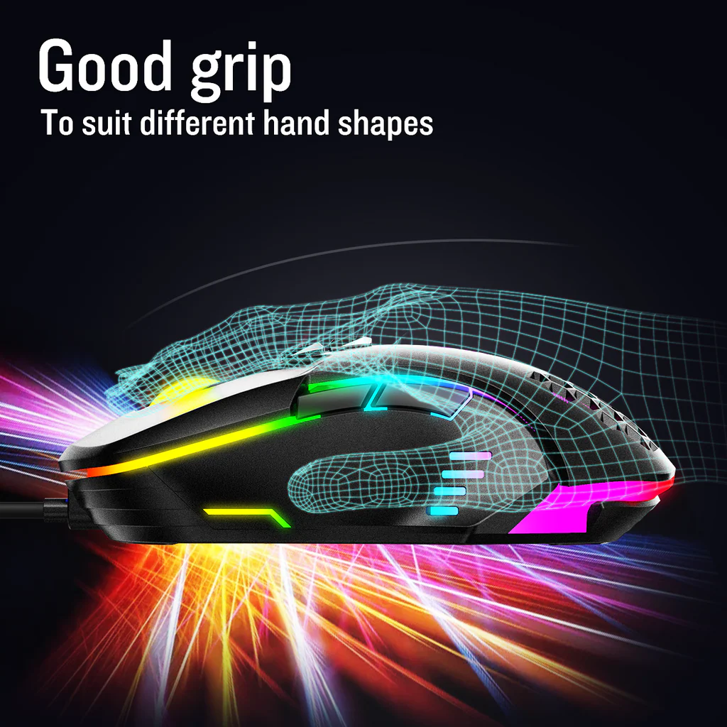 ONIKUMA CW902 Wired Gaming Mouse 6400 DPI RGB Lighting 7 Programmable Buttons 1 Year Warranty