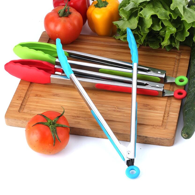 Silicone BBQ Grilling Tong Non‑Stick Kitchen Cooking & Serving Tong with Stainless Steel Handle