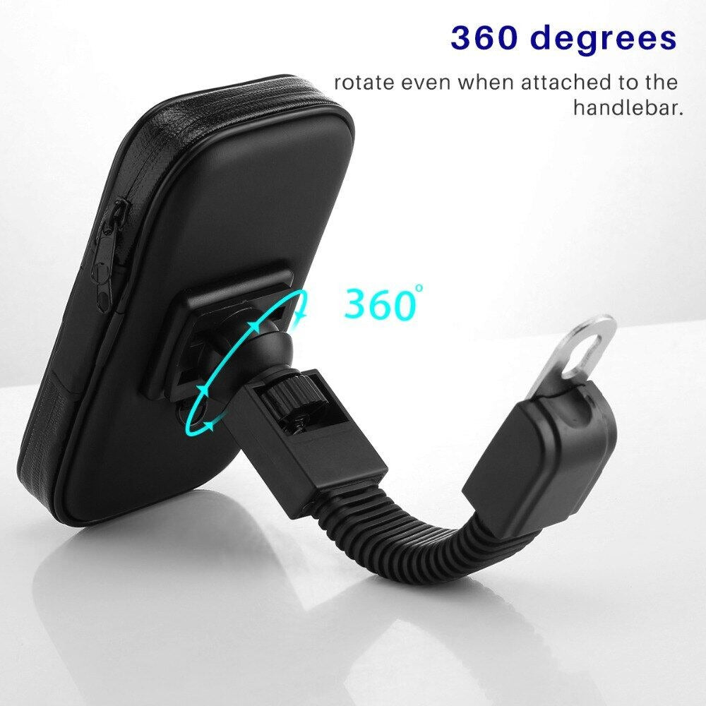 5.5 Inch Waterproof Phone Holder for Bike & Scooter | Handlebar Mount Mobile Stand Case