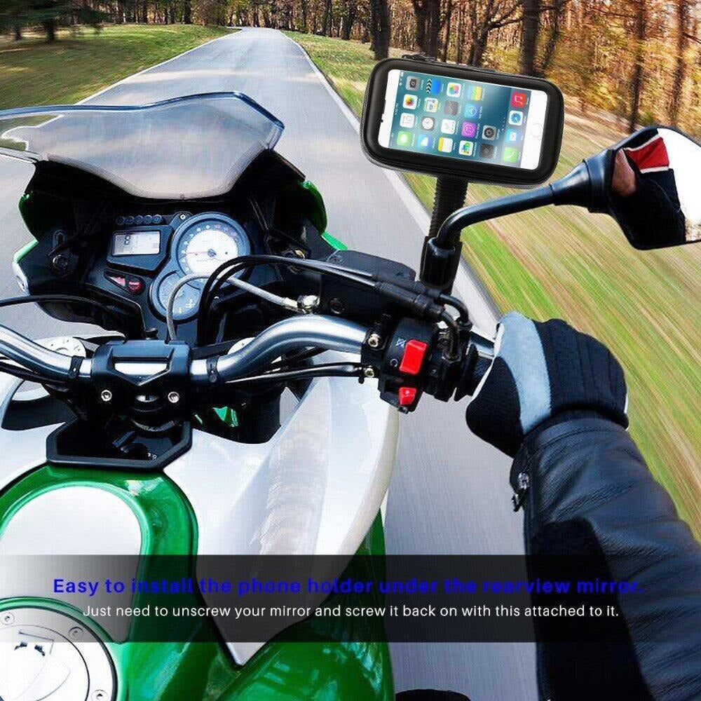 5.5 Inch Waterproof Phone Holder for Bike & Scooter | Handlebar Mount Mobile Stand Case