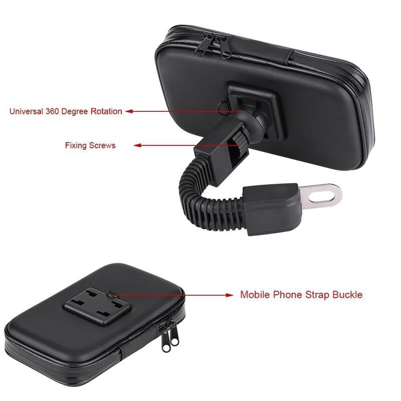 5.5 Inch Waterproof Phone Holder for Bike & Scooter | Handlebar Mount Mobile Stand Case