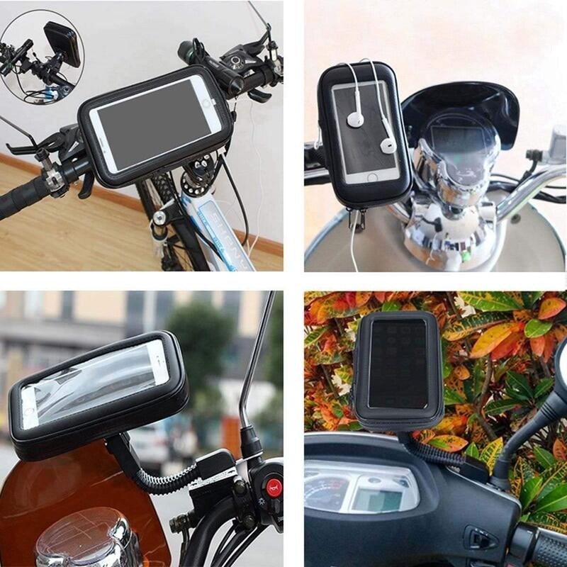 5.5 Inch Waterproof Phone Holder for Bike & Scooter | Handlebar Mount Mobile Stand Case