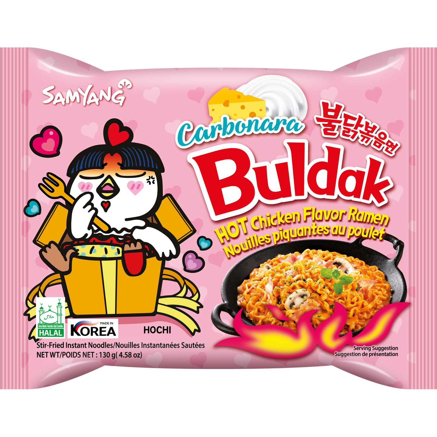 Samyang Buldak Cream Carbonara Hot Chicken Flavour Ramen Spicy Korean Instant Noodles with Creamy Cheese Fusion