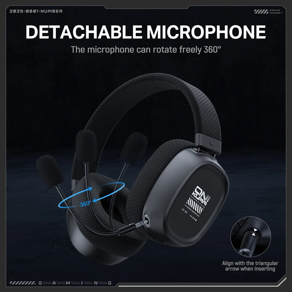 ONIKUMA GT839 Multi Mode Gaming Headset 45H Playback Bluetooth 5.4 Wired 2.4GHz Memory Foam Comfort 1 Year Warranty