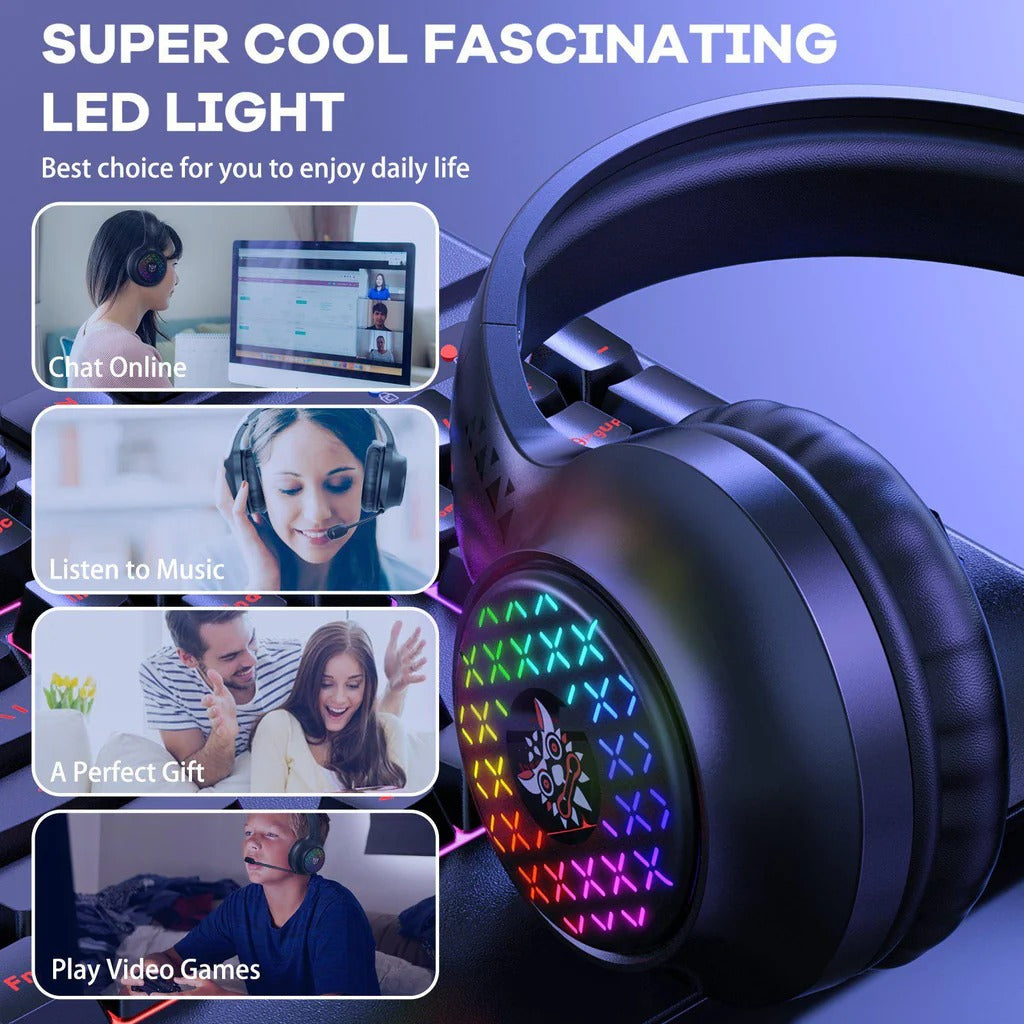 ONIKUMA X7 PRO Wired RGB Light Noise-canceling Gaming Headset 50mm Driver Over-Ear Headphones with Adjustable Mic for PS4 PC Xbox One