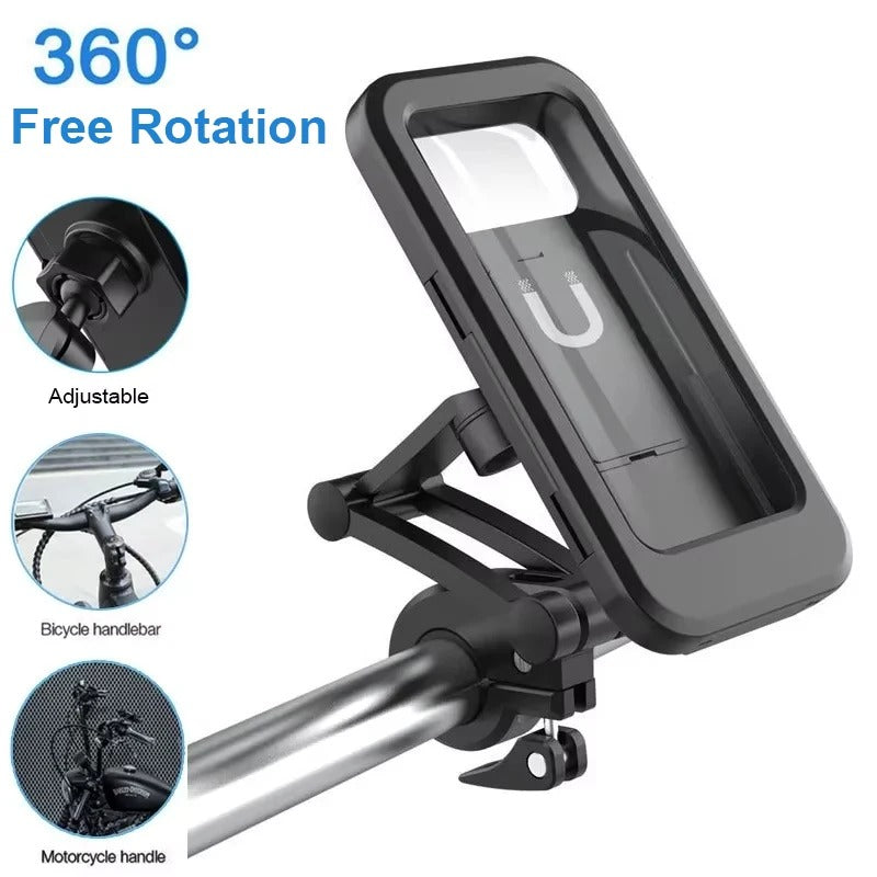 6.5Inch Universal Motorcycle Bicycle Phone Holder Waterproof Case Bike Bracket Accessories