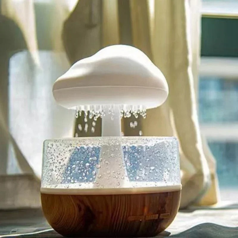 Cloud Humidifier Rain Colorful Mushroom Raindrop Sleep Aid Atmosphere Lamp Night Light Essential Oil Humidifier Room Desktop