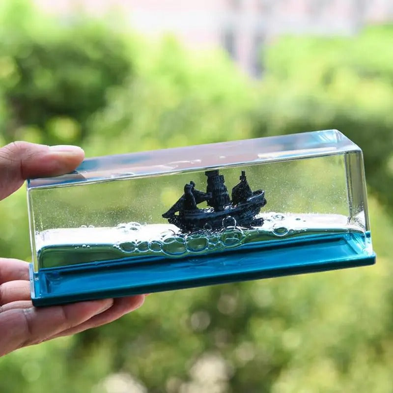 Liquid wave cruise ship Decoration Cruise ship fluid drifting bottle titanic table decoration ornaments graduation gift birthday gift for boys and girls