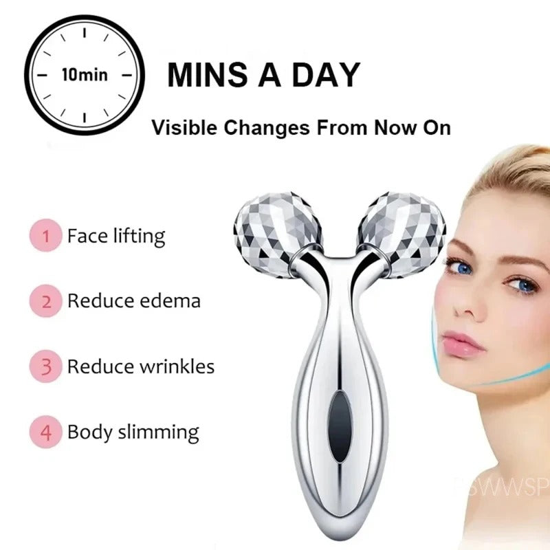 Face Massager Lift Face 3D Roller Massager Thin Body Massage Tool Y Shape Massagers Skin Care Tools Neck Massager 360 Rotate