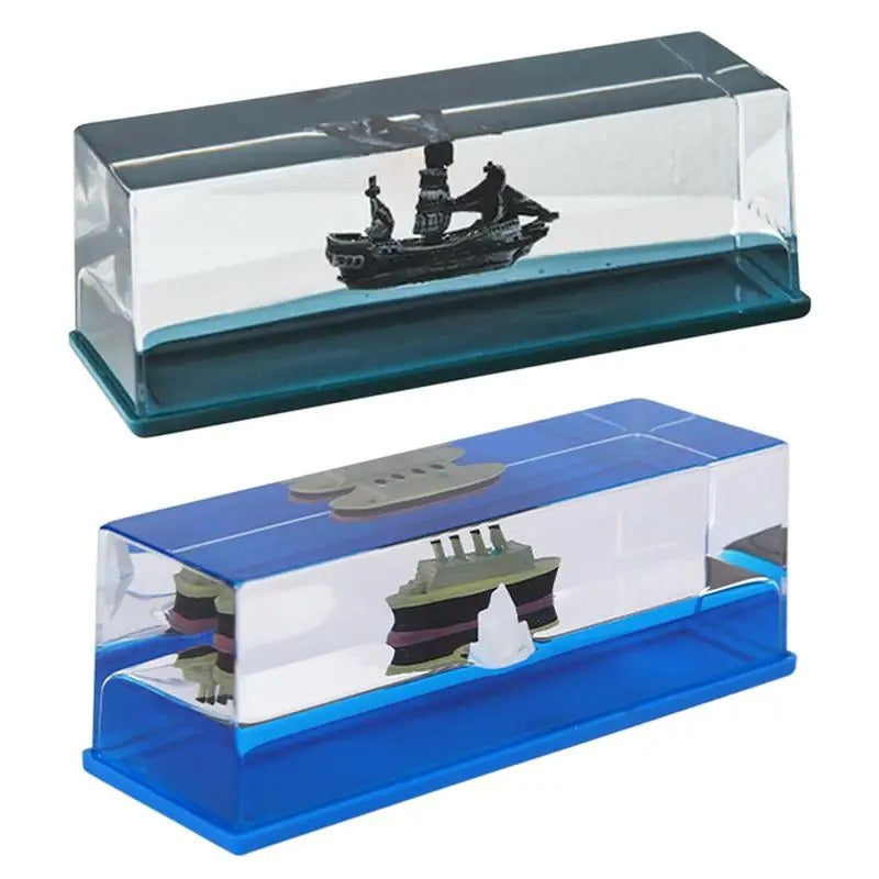 Liquid wave cruise ship Decoration Cruise ship fluid drifting bottle titanic table decoration ornaments graduation gift birthday gift for boys and girls
