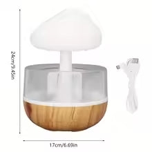 Cloud Humidifier Rain Colorful Mushroom Raindrop Sleep Aid Atmosphere Lamp Night Light Essential Oil Humidifier Room Desktop