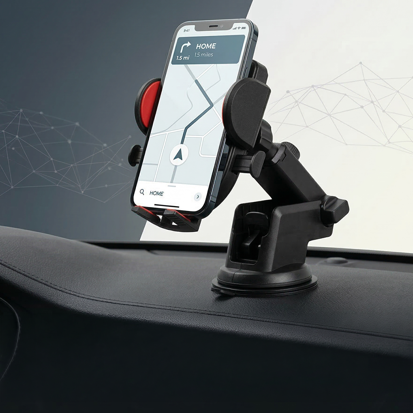 Car DashBoard Phone Holder Universal Car Phone Holder with Suction Cup Dashboard & Windshield Mount 180° Rotatable Adjustable Mobile Stand