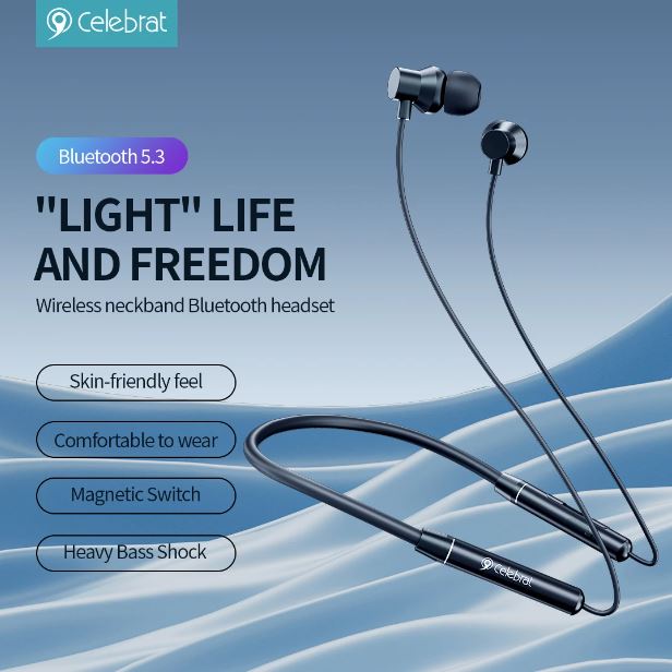 Celebrat A29 Wireless Neckband Bluetooth Earphones | Magnetic Sports Headset with Deep Bass