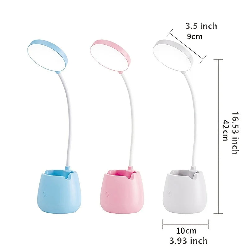 Rechargeable LED Table Lamp with Folding Clamp – Eye Protection Desk & Reading Light with 18650 Battery