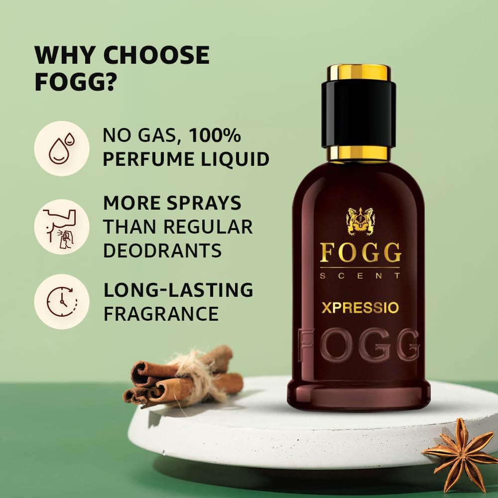 FOGG Eau De Parfum 100ml – Intensio, Impressio, Xtremo, Xpressio, Beautiful Secret | Long-Lasting Fragrance for Men & Women