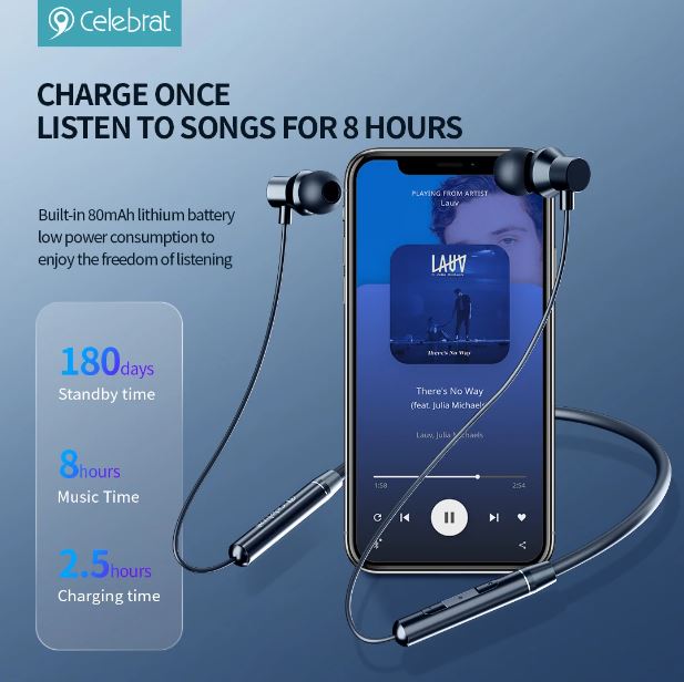 Celebrat A29 Wireless Neckband Bluetooth Earphones | Magnetic Sports Headset with Deep Bass