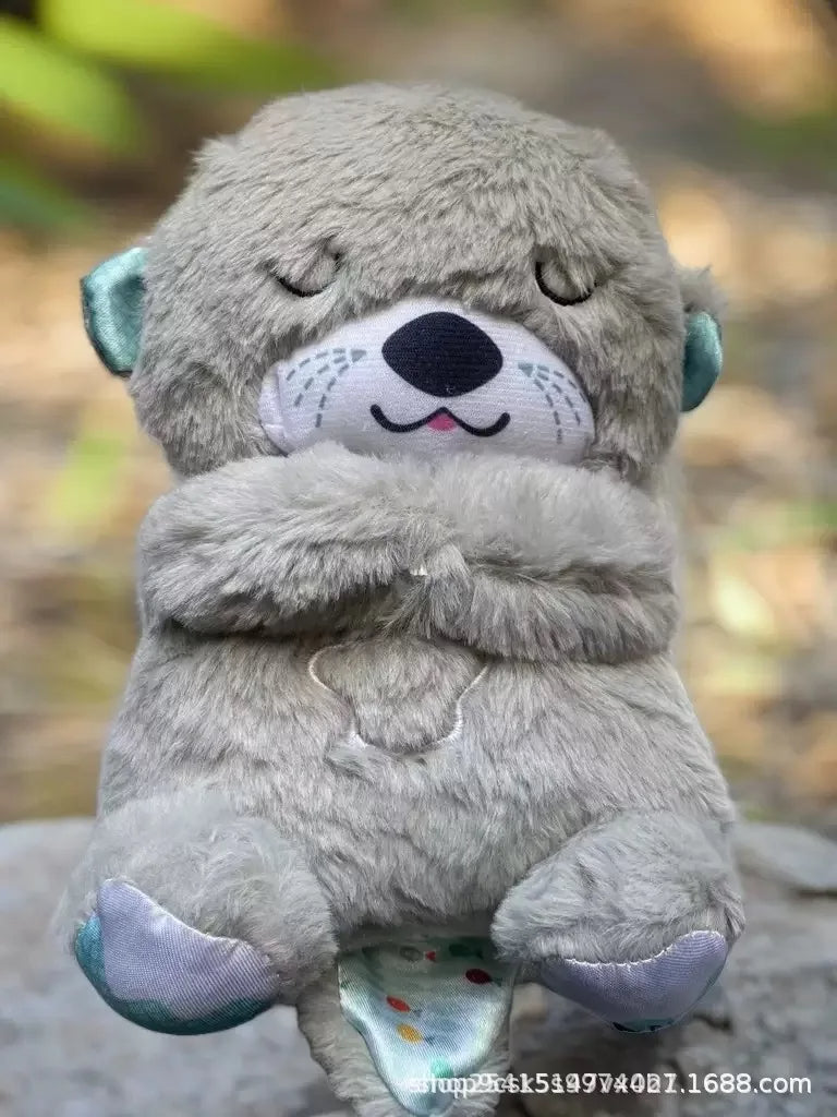 Breathing Teddy Bear Plush Sound Machine Soft Baby Toy with Music Lights and Soothing Motion