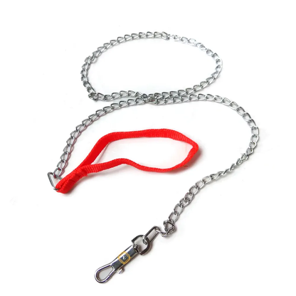 Heavy Duty 4mm Metal Dog Leash 120cm Chew-Proof Chain Leash for Large & Medium Dogs