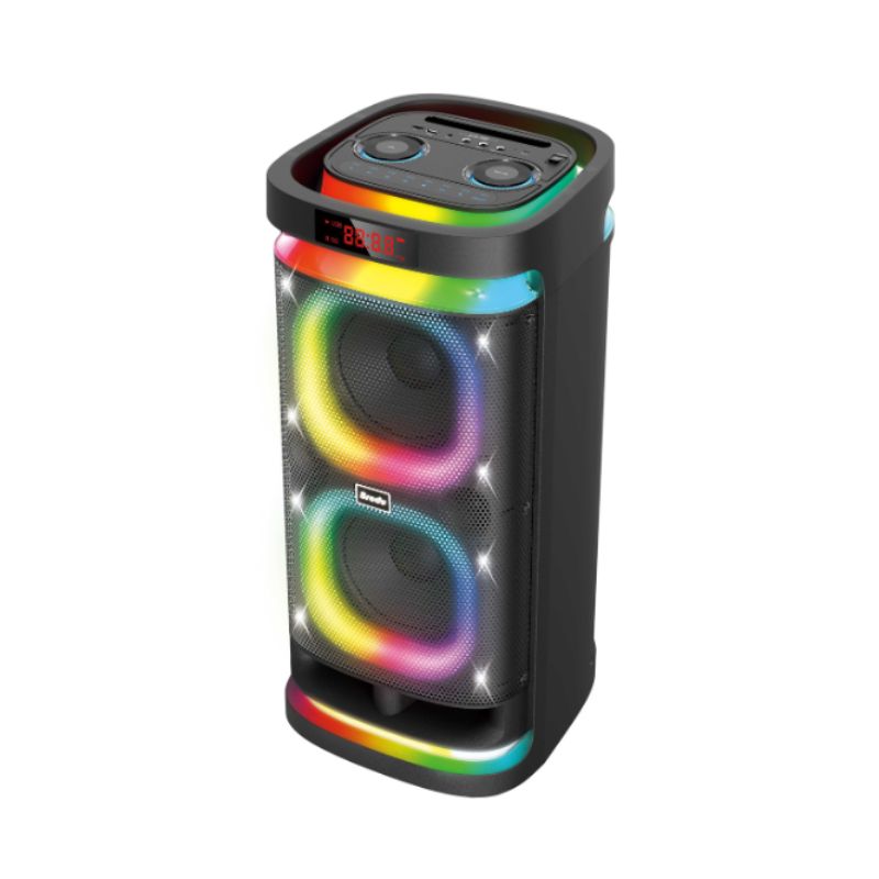 Brodu BTS-1990 Double 8 Inch Portable Bluetooth Speaker with Wireless Mic and Rechargeable Battery