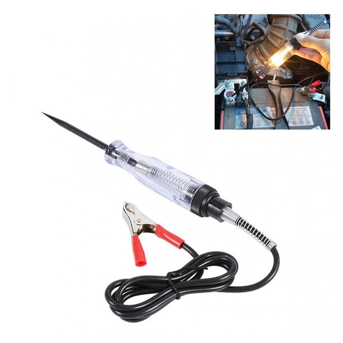 6V 12V 24V DC Voltage Circuit Tester Pen Light with Long Wire for Car Truck Auto Electrical Maintenance