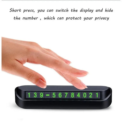 Car Accessories Mini Portable Telephone Number Plate With Switch Phone Number Business Card Temporary Parking Card Plate Summer