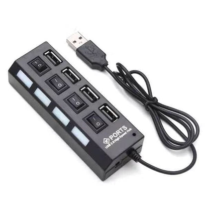 4-Port Usb 2.0 Hub One Drag Four Splitter Hub Plug And Play Mini Small Socket Hub /Usb 4-Port Splitter