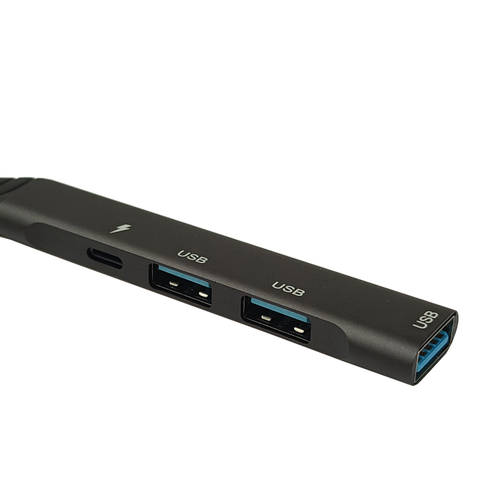 Mini USB 4-Port Hub – Type-C & Lightning OTG Adapter with USB 3.0/2.0 Extension for Laptop, PC, Mobile & Tablet