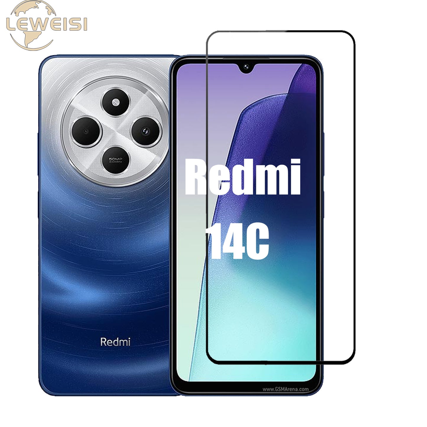 Tempered Glass for Redmi 14c – Full Coverage HD Clear Screen Protector