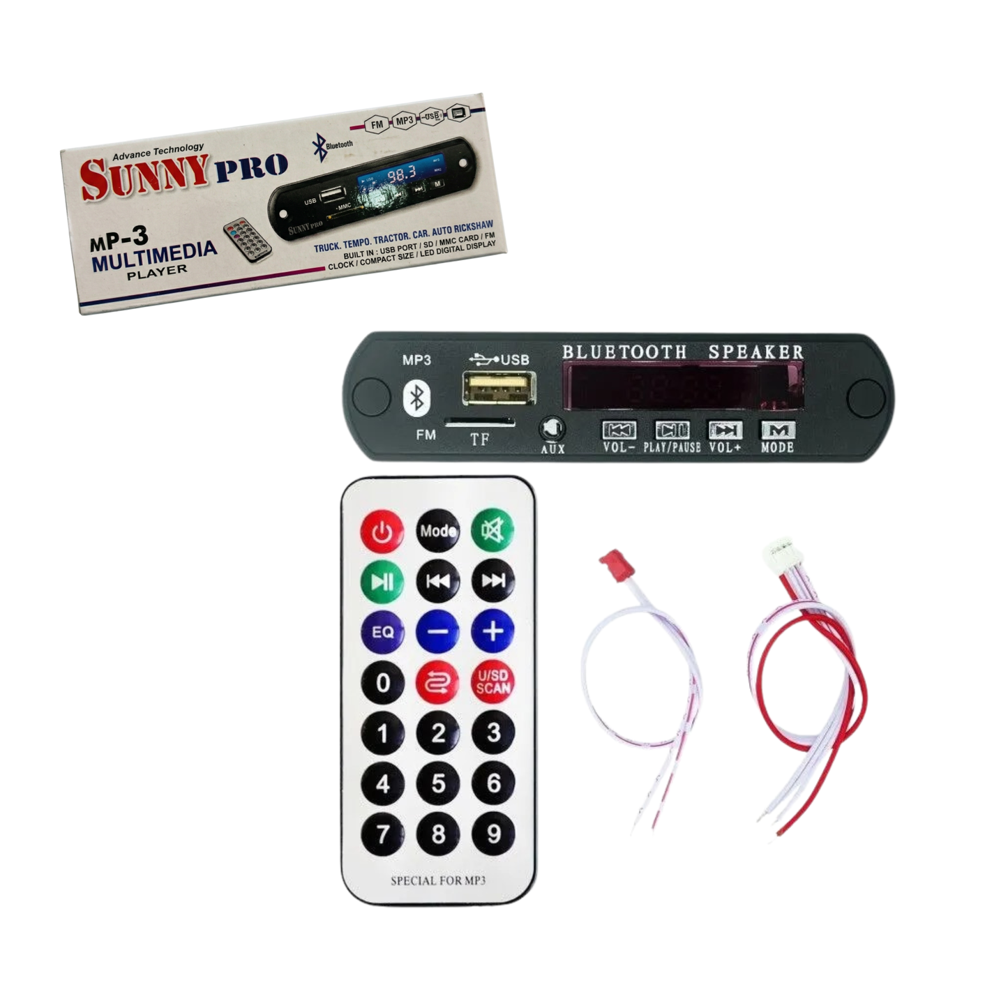 SunnyPro USB Kit Bluetooth KIT MP3 Decoding Board Module w/ SD Card Slot / USB / FM / Remote Decoding Board Module M011